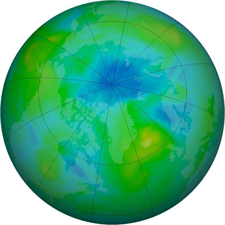 Arctic ozone map for 09 September 1999